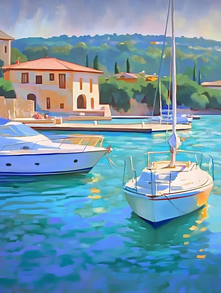 Łodzie Turquoise Harbor autorstwa Avanesova Elena
