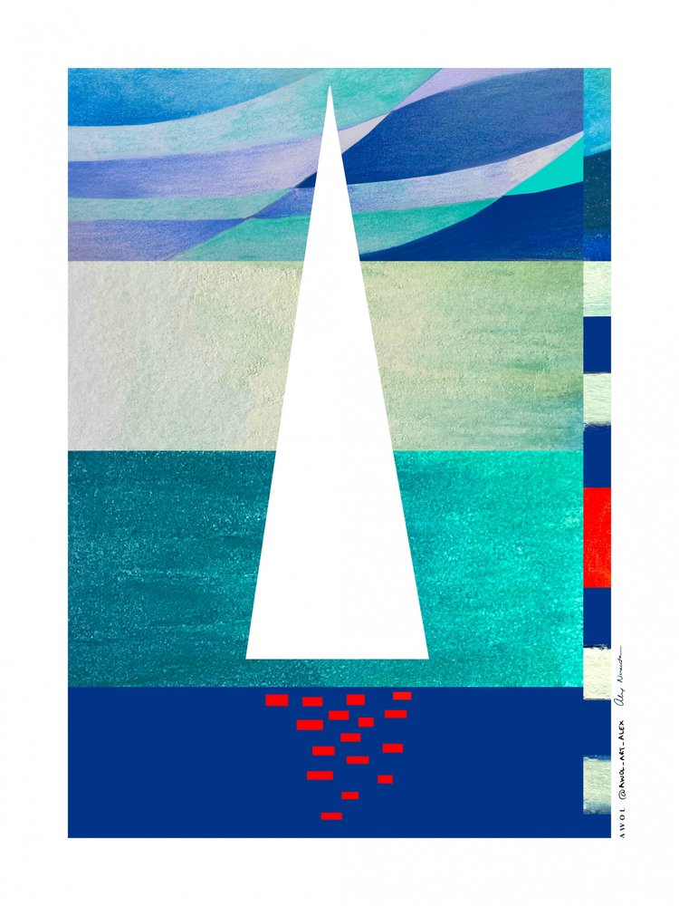 Minimalistyczny rejs po oceanie autorstwa Awol Art Alex