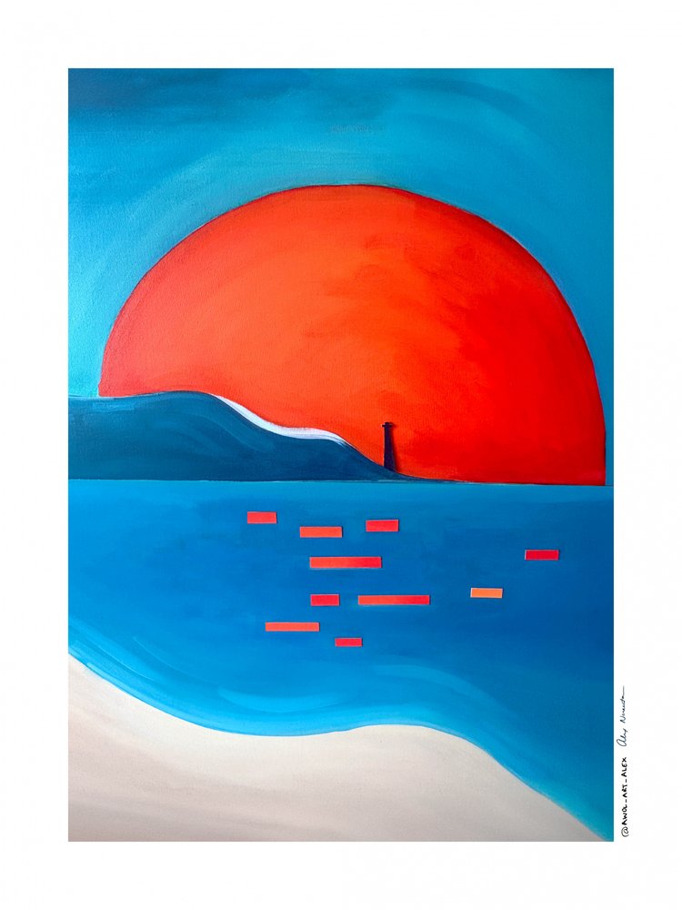 Żywa latarnia morska o zachodzie słońca autorstwa Awol Art Alex
