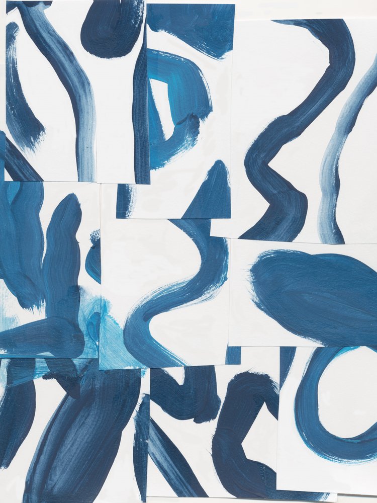 Dynamiczny niebieski abstrakt autorstwa Bronwyn Baker