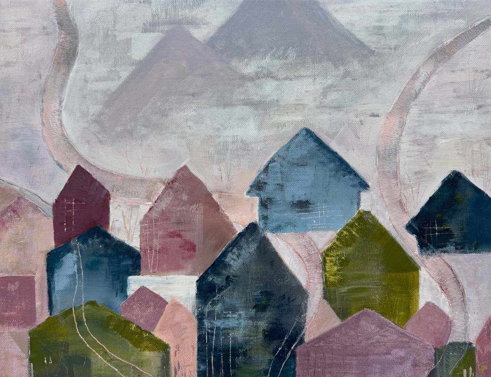 Przytulna górska wioska autorstwa Carolina Gårdheim