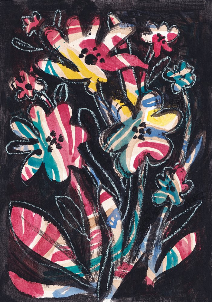 Kolorowe kwiaty w paski autorstwa Catalina Somolinos