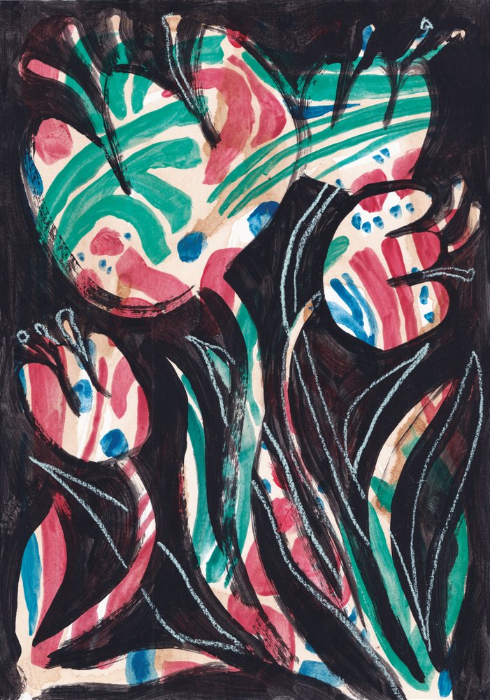 Żywe, abstrakcyjne kwiaty autorstwa Catalina Somolinos