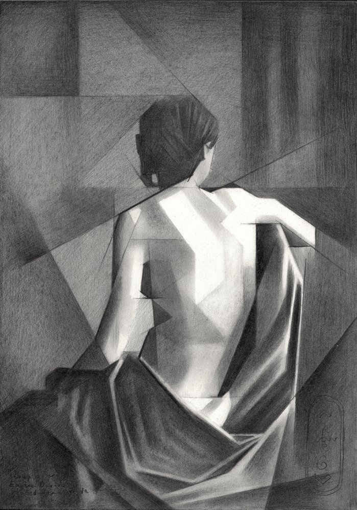 Geometryczna figura w drapowaniu autorstwa Corné Akkers