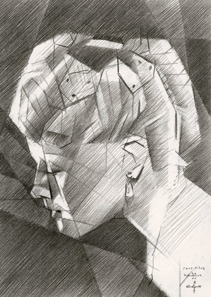 Portret z wykorzystaniem profilu geometrycznego autorstwa Corné Akkers