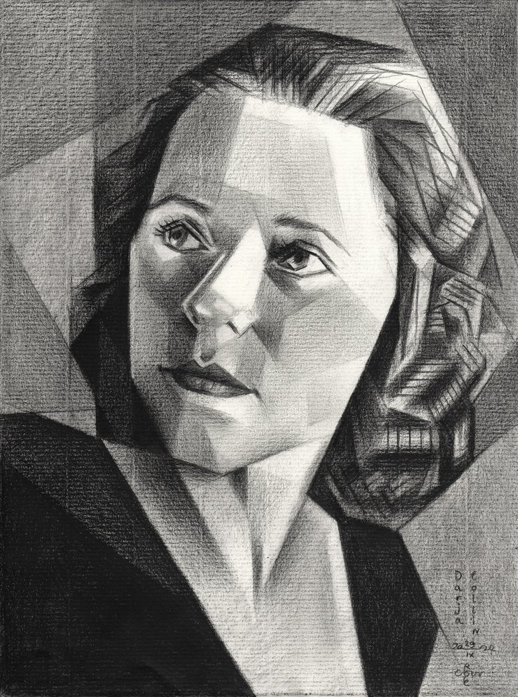 Geometryczny portret kobiety autorstwa Corné Akkers