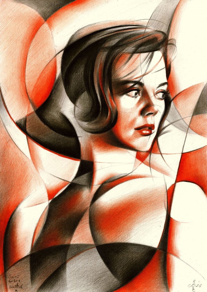 Geometryczny portret kobiety autorstwa Corné Akkers