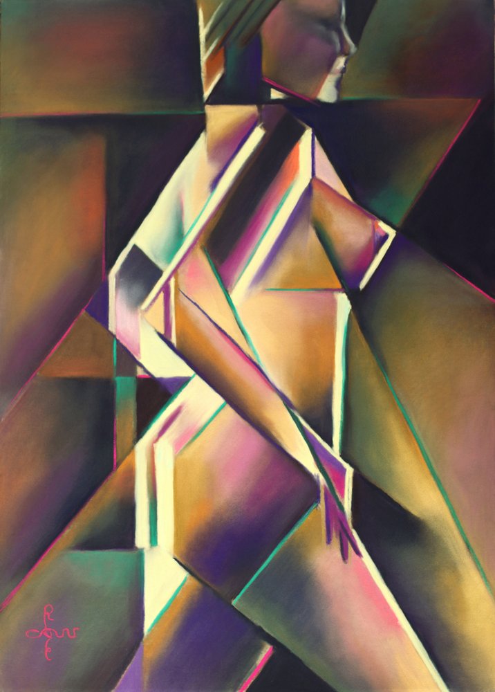 Geometryczna kobieta w ruchu autorstwa Corné Akkers