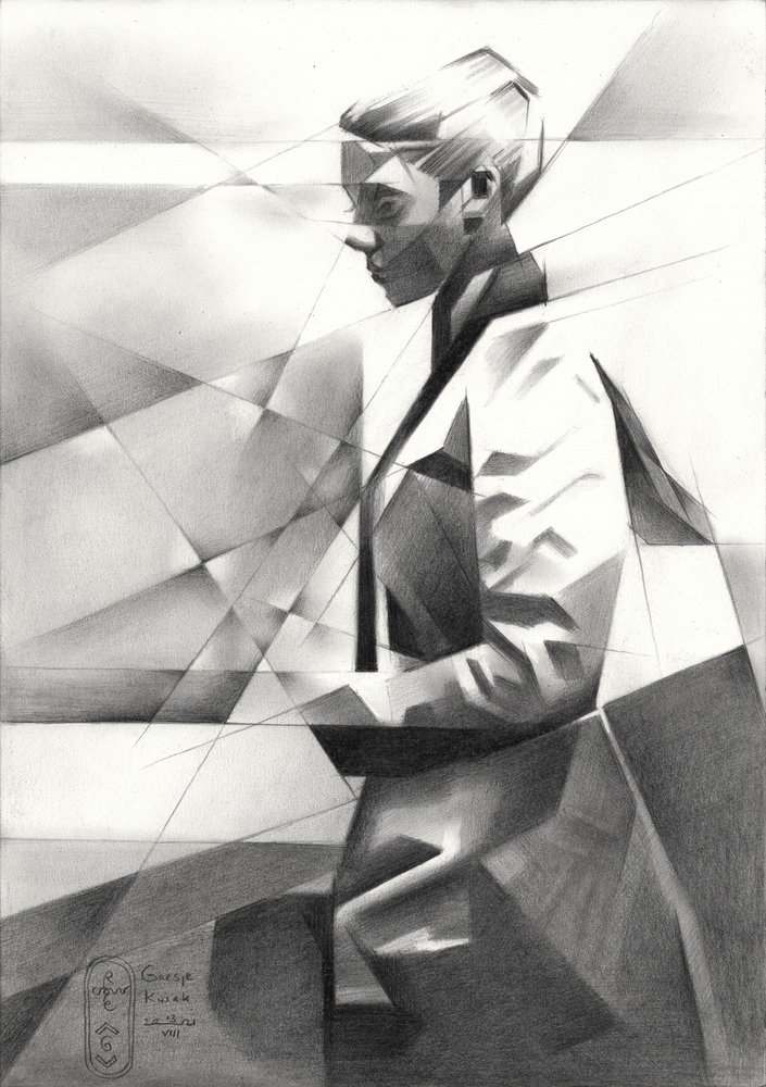 Nowoczesny portret geometryczny autorstwa Corné Akkers
