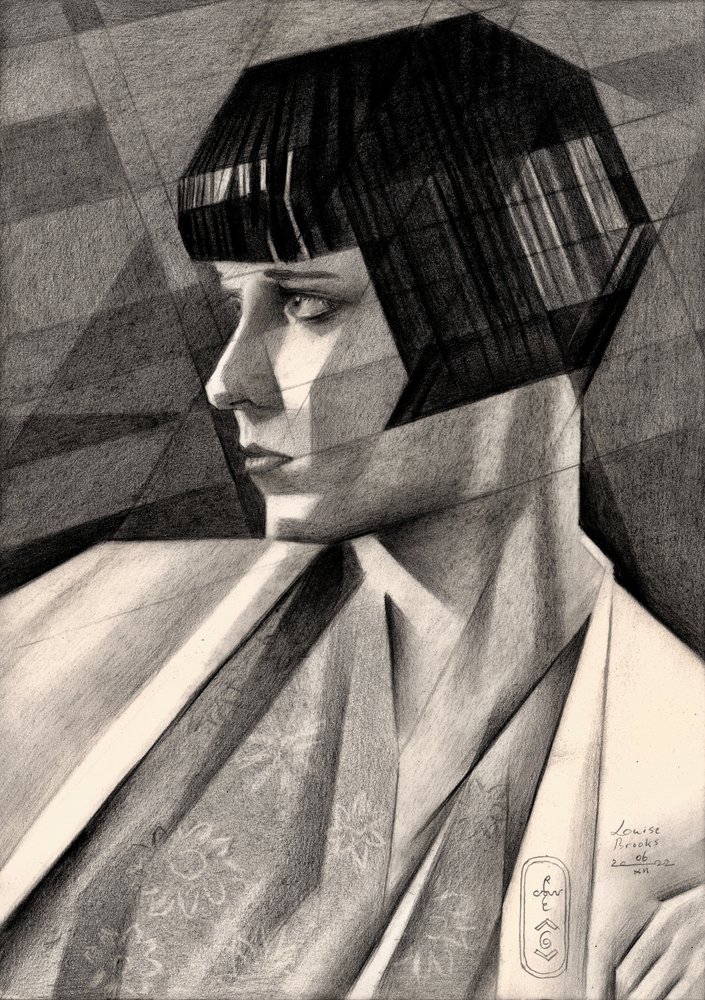 Zamyślony portret w stylu art déco autorstwa Corné Akkers