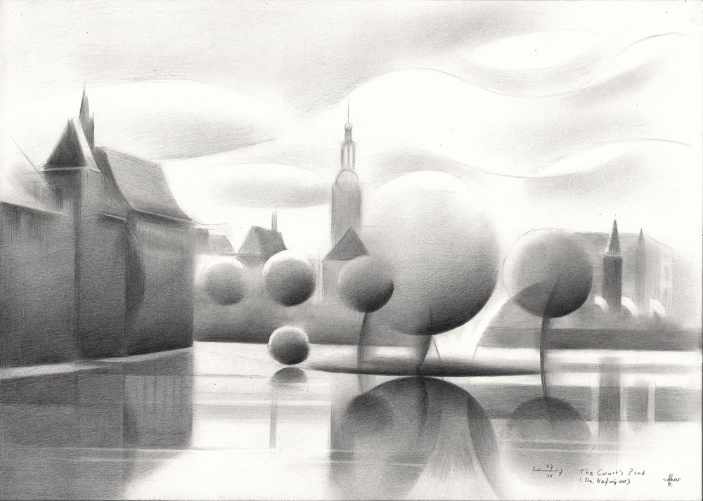 Surrealistyczne odbicia miejskiego krajobrazu autorstwa Corné Akkers