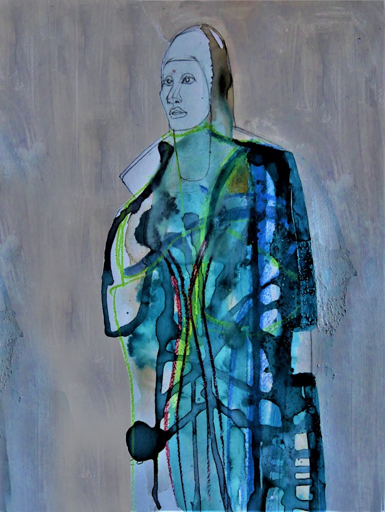 Abstrakcyjny portret kobiety autorstwa Doris Schmitz