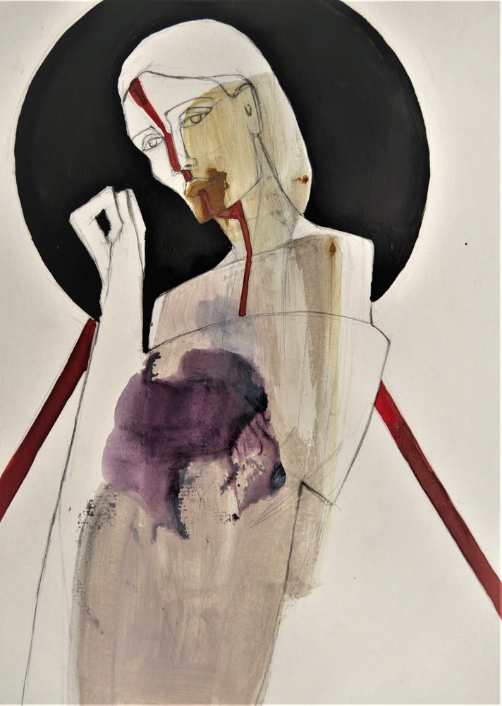 Abstrakcyjny portret żałoby autorstwa Doris Schmitz