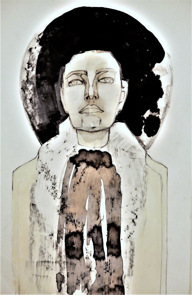 Abstrakcyjny portret w stylu halo autorstwa Doris Schmitz
