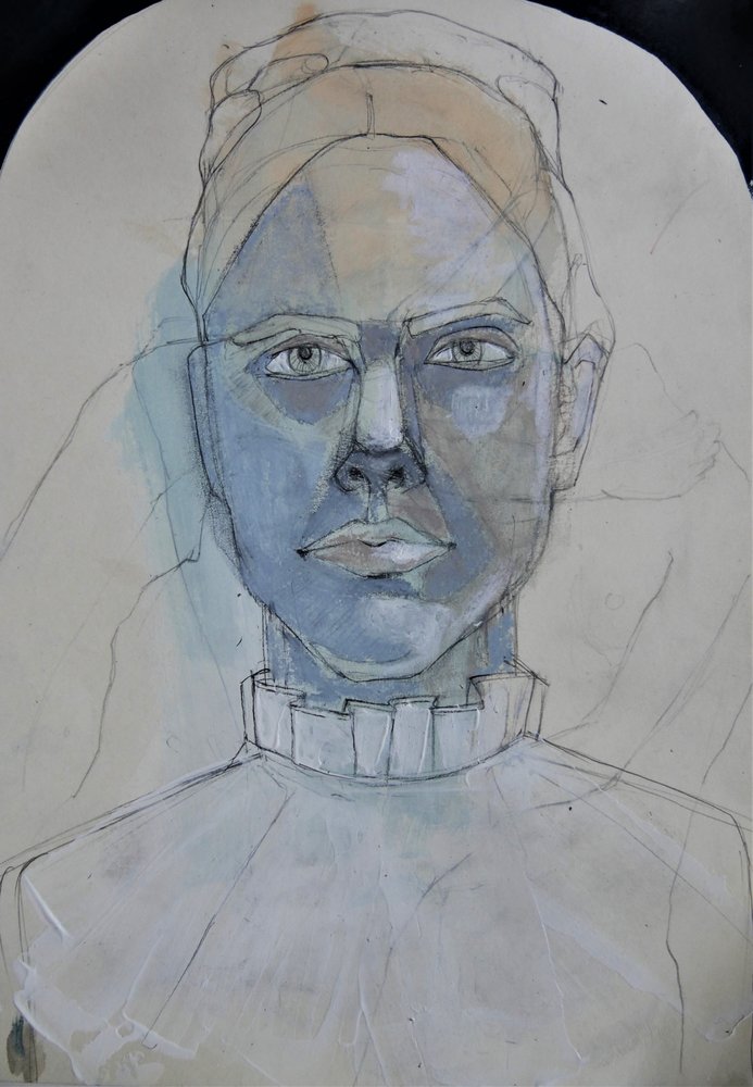 Portret w odcieniach błękitu autorstwa Doris Schmitz