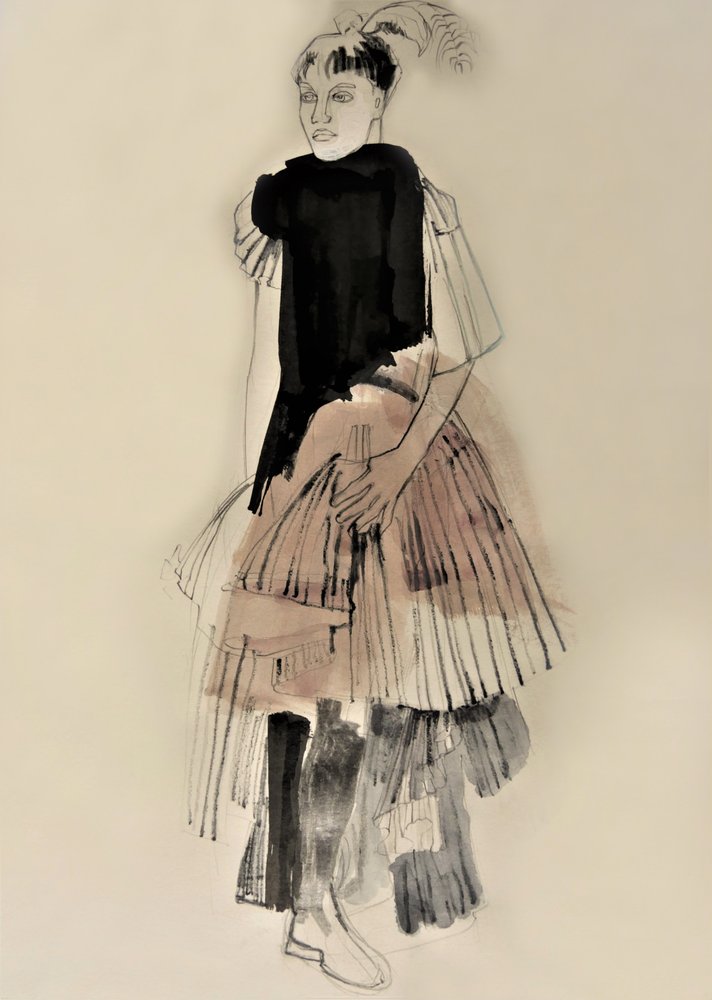 Ilustracje modowe w stylu haute couture autorstwa Doris Schmitz