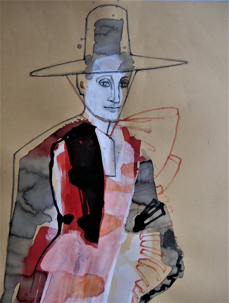 Elegancka postać w kapeluszu autorstwa Doris Schmitz