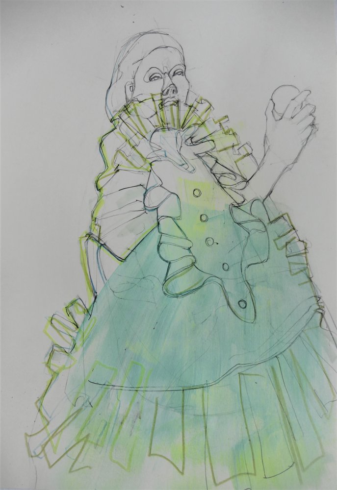 Elegancki zielony portret autorstwa Doris Schmitz