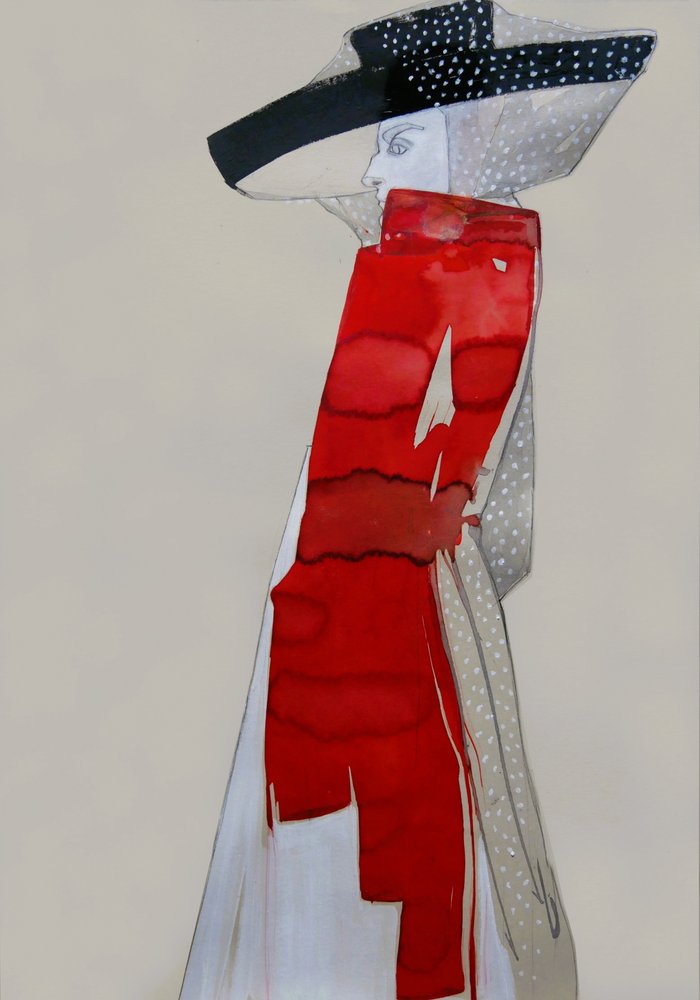 Elegancka kobieta w czerwieni autorstwa Doris Schmitz