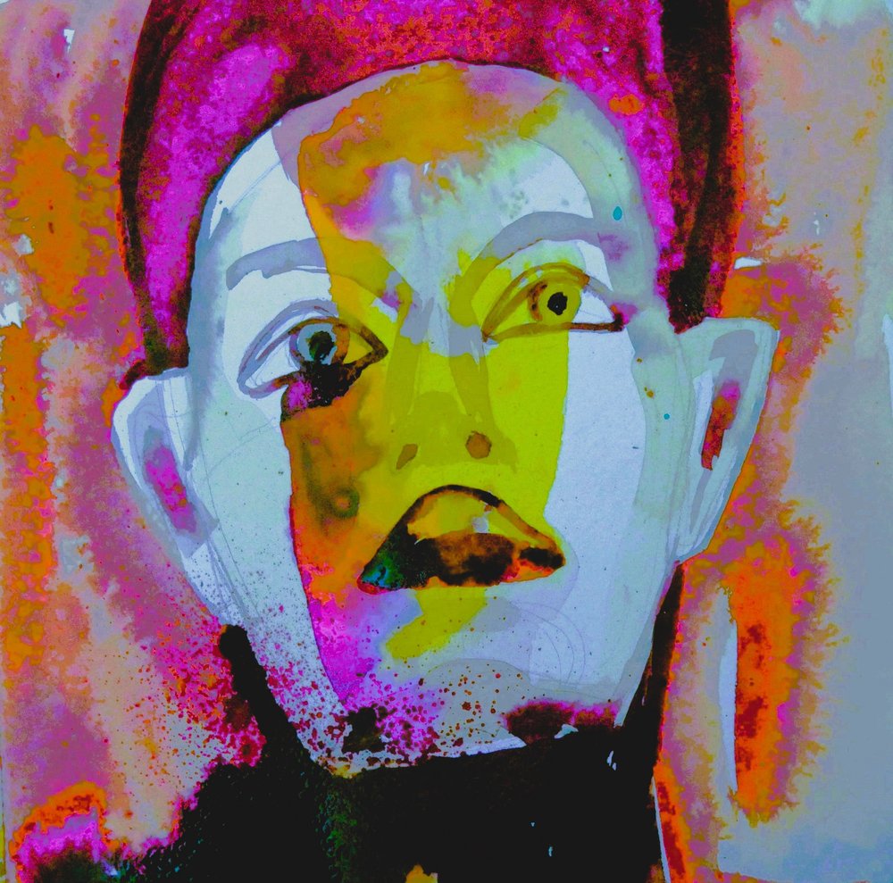 Wyrazisty portret w stylu neonowym autorstwa Doris Schmitz