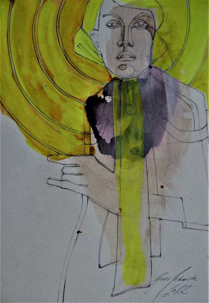 Wyrazisty żółty portret autorstwa Doris Schmitz