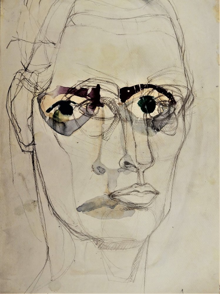 Portret z intensywnym spojrzeniem autorstwa Doris Schmitz