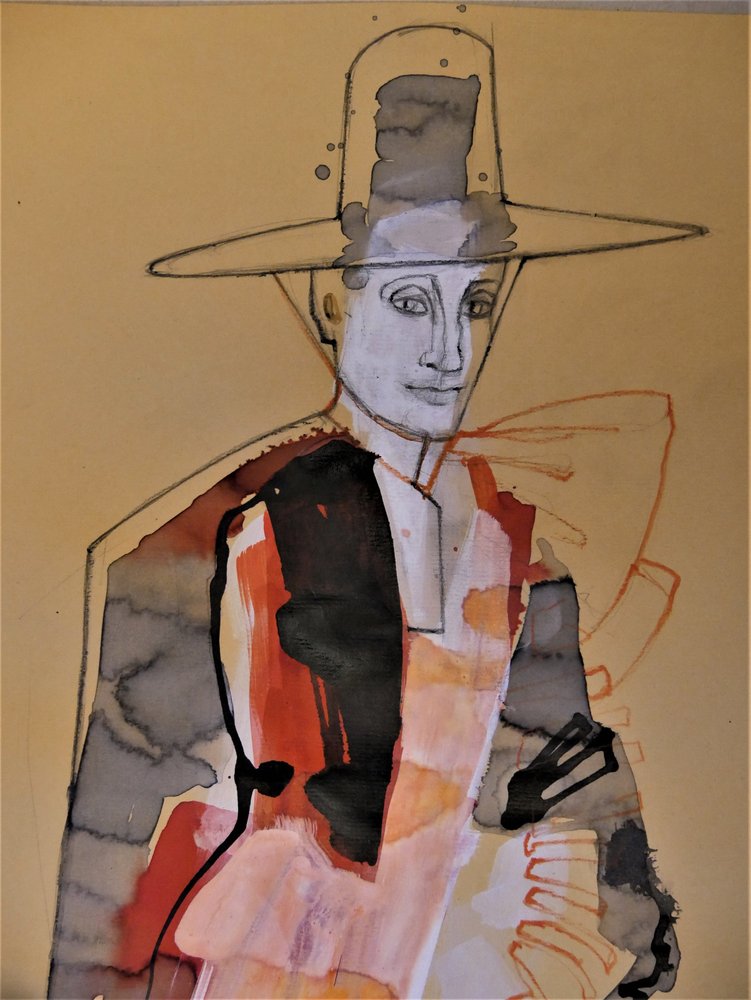 Nowoczesny portret w kapeluszu autorstwa Doris Schmitz