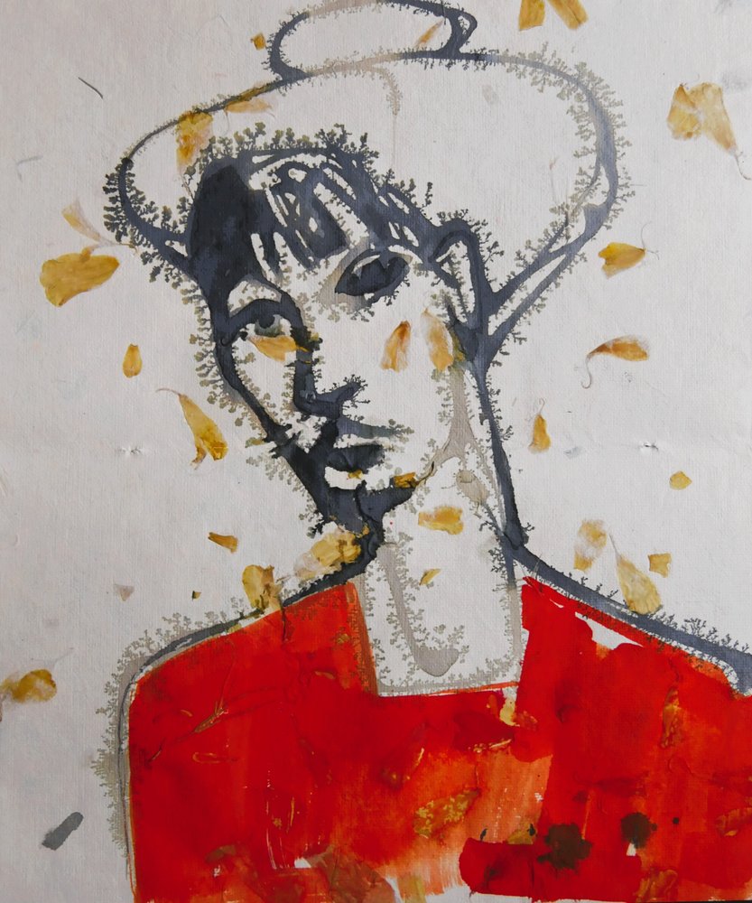 Stylowy portret wykonany tuszem autorstwa Doris Schmitz