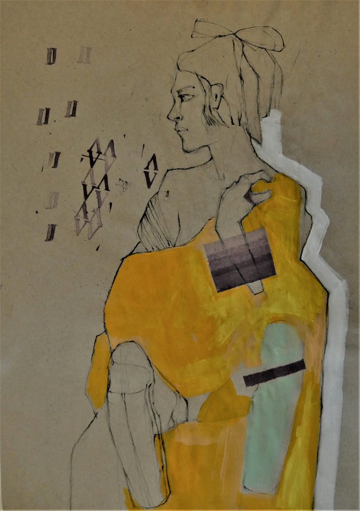 Przemyślany żółty portret autorstwa Doris Schmitz