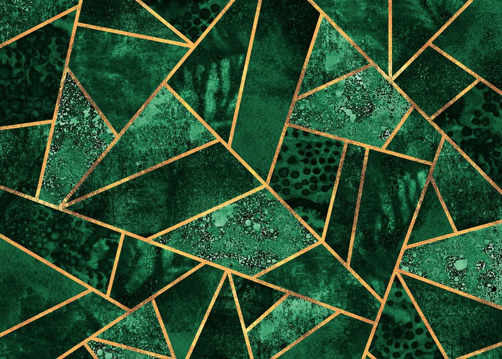 Szmaragdowy wzór geometryczny autorstwa Elisabeth Fredriksson