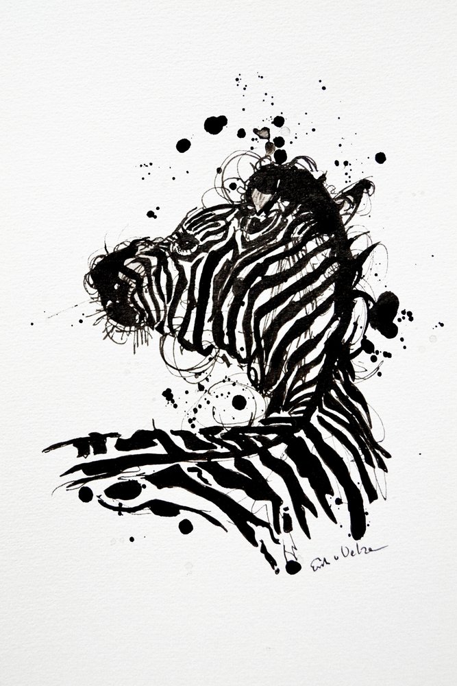 Dzika zebra – plama atramentu autorstwa Erik Van Velzen