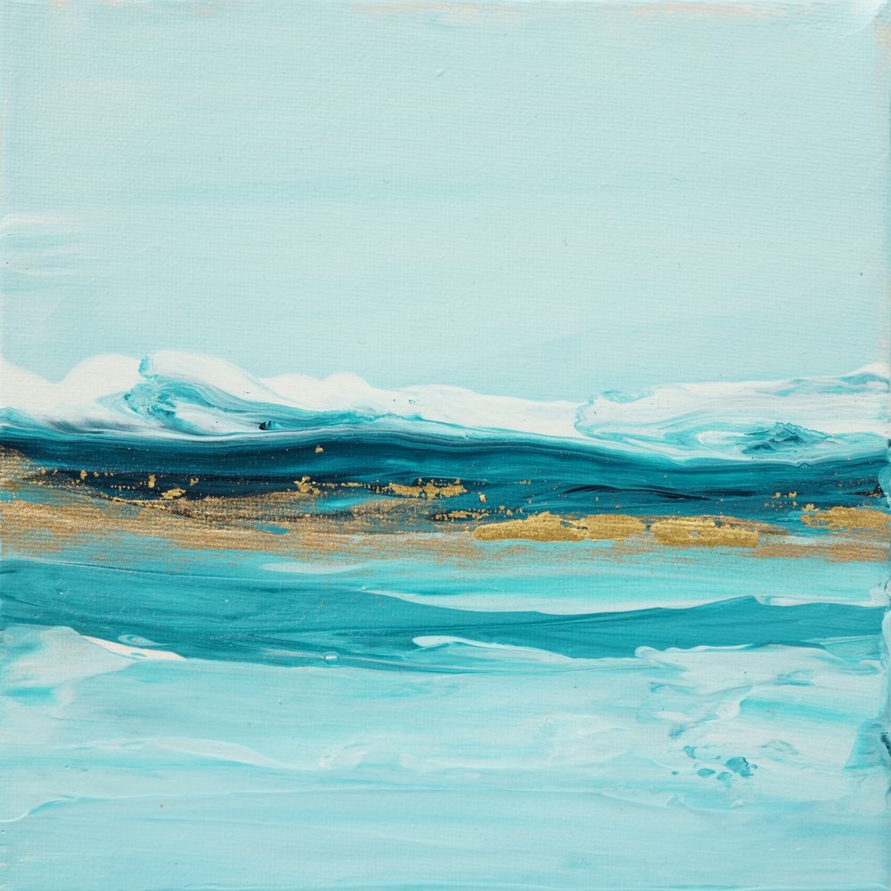 Aqua Gold Waves autorstwa Françoise Wattré