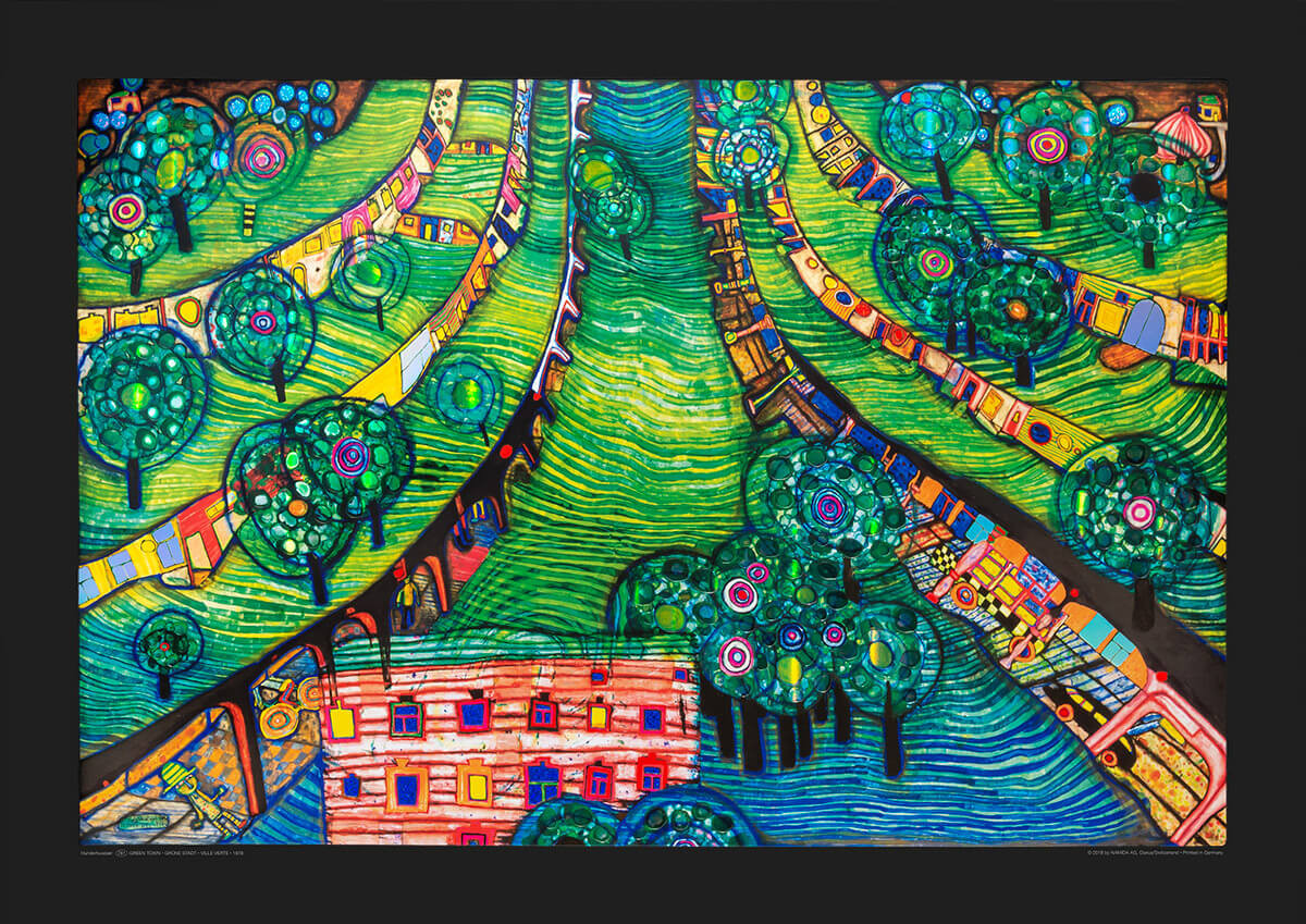 Zielone miasto autorstwa Friedensreich Hundertwasser