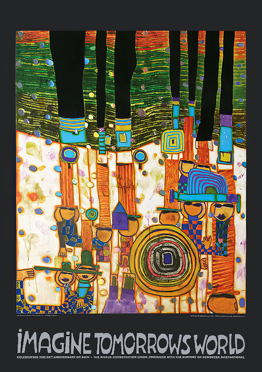Wyobraź sobie świat jutra (wersja pomarańczowa) autorstwa Friedensreich Hundertwasser