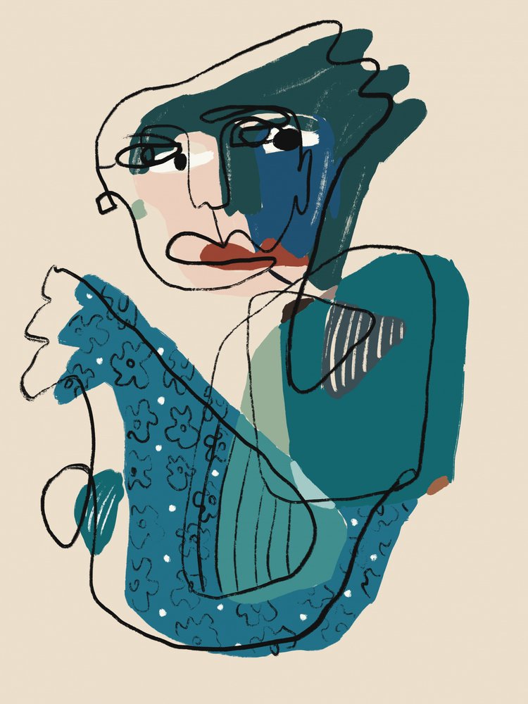 Nowoczesny portret abstrakcyjny autorstwa GIovanna Gil Alves