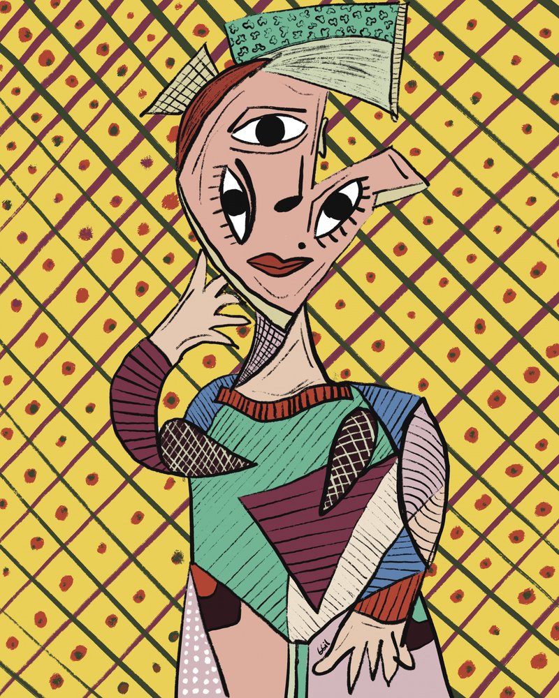Żywy portret w stylu kubistycznym autorstwa GIovanna Gil Alves
