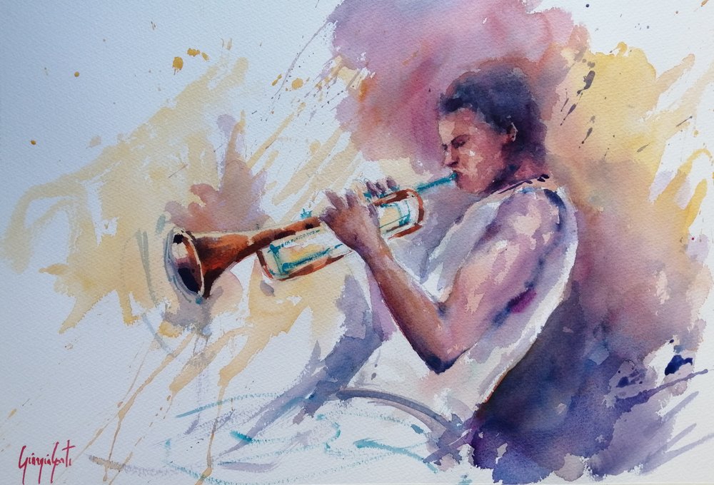 trębacz jazzowy autorstwa Giorgio Gosti