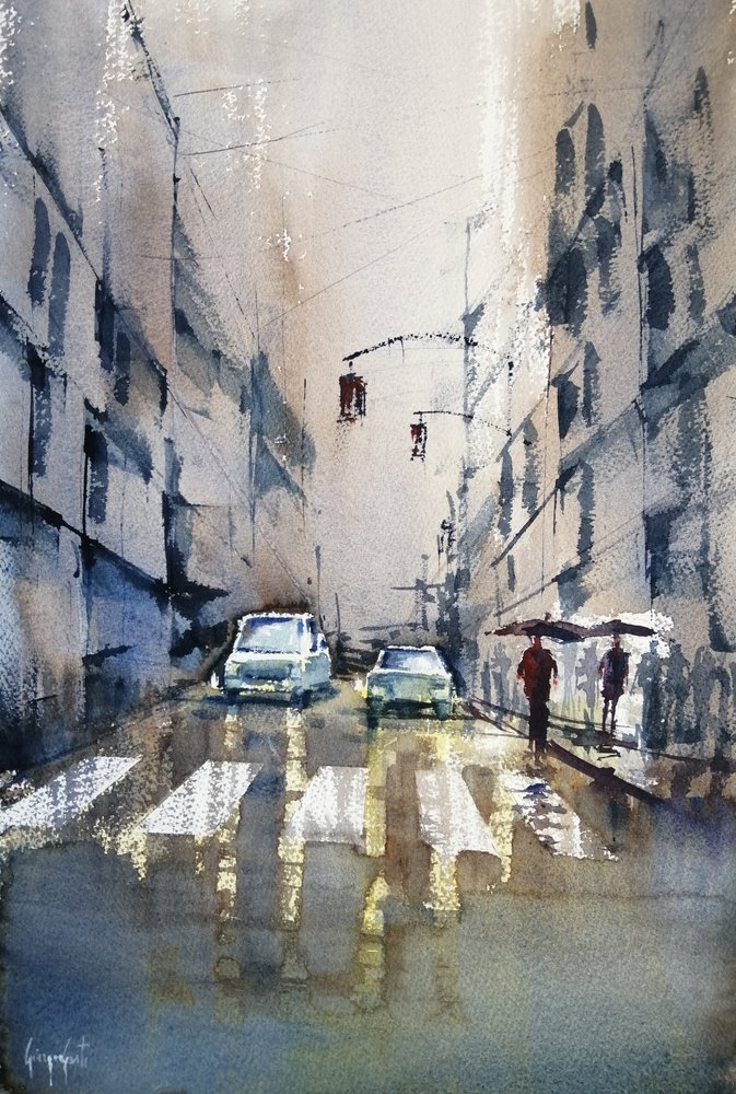 Refleksje z deszczowego miasta autorstwa Giorgio Gosti