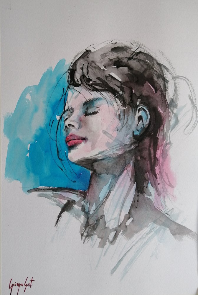 Spokojny niebieski portret autorstwa Giorgio Gosti