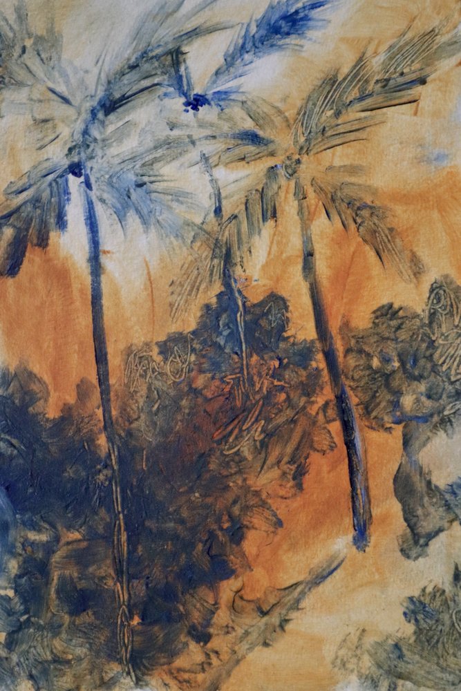 Tropikalne niebieskie palmy autorstwa JMF FINE ART