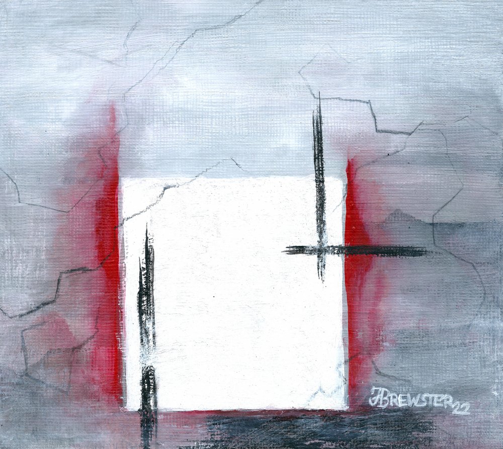 Stark Red Square autorstwa Janine Brewster