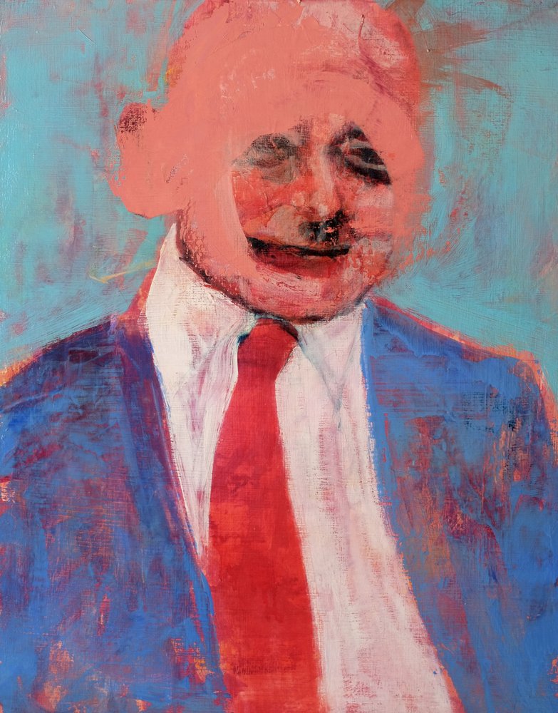 Mężczyzna w krawacie w abstrakcyjne wzory autorstwa Joshua Hoskins