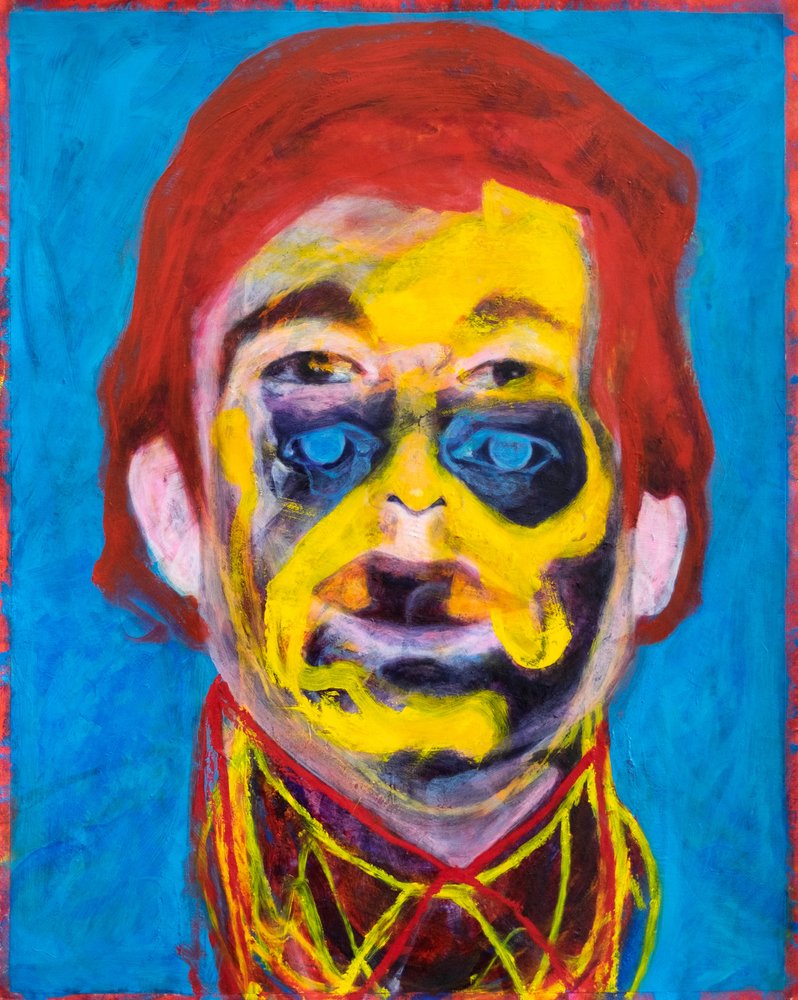 Kolorowy portret abstrakcyjny autorstwa Joshua Hoskins