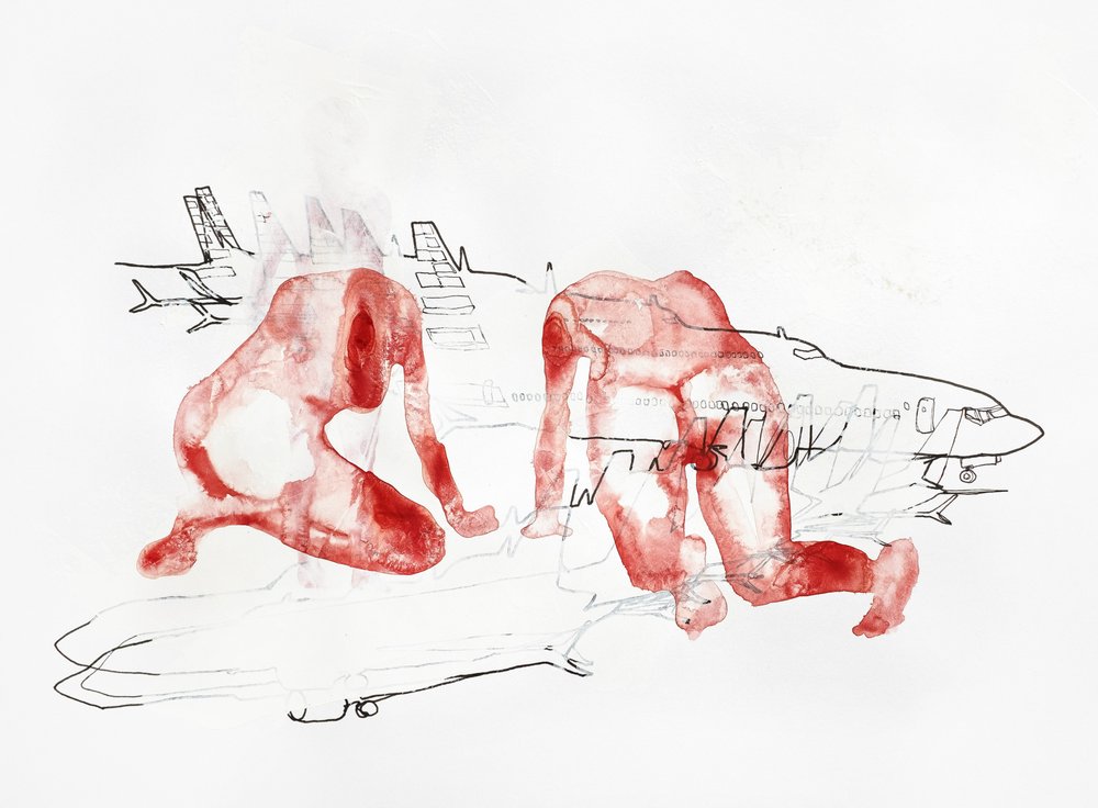 Szkic podróżny w stylu czerwonych figur autorstwa Joshua Hoskins