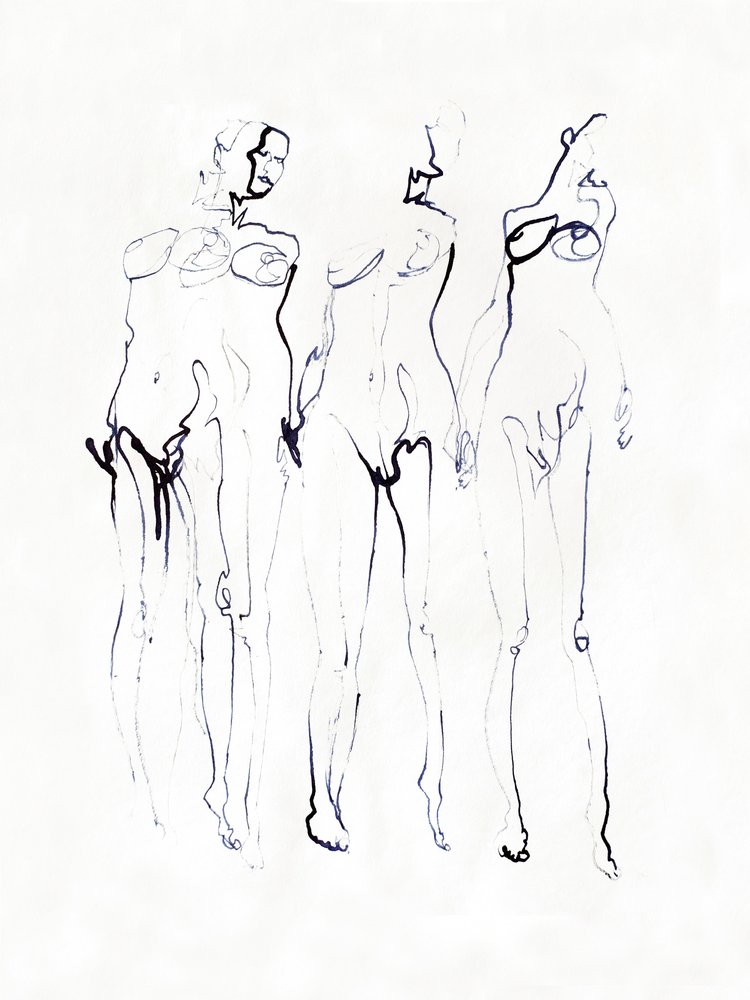 Trzy eleganckie postacie autorstwa Joshua Hoskins
