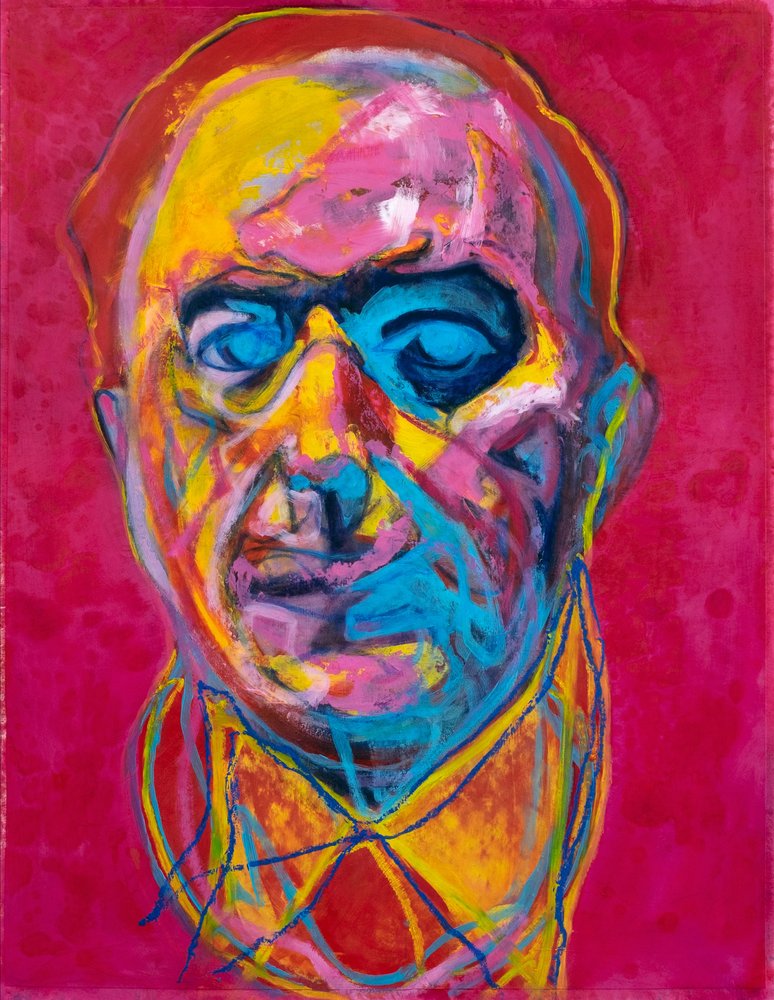 Żywy, abstrakcyjny portret mężczyzny autorstwa Joshua Hoskins