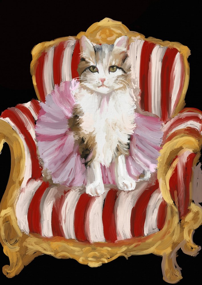 Królewski kotek w tutu autorstwa Josie George