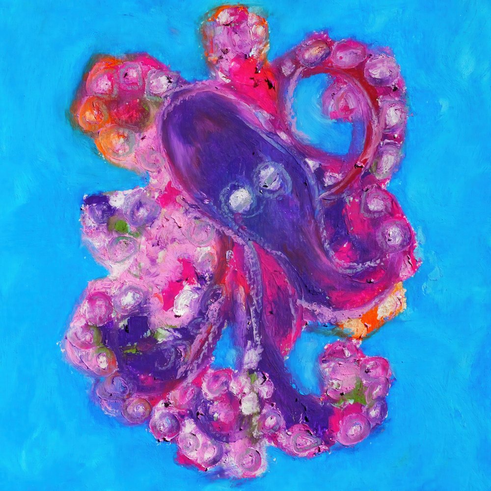 Żywa fioletowa ośmiornica autorstwa Justyna Jaszke