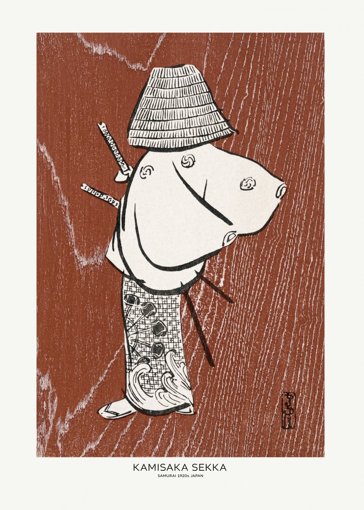 „Samuraj, jeden z czterech” (lata 20. XX wieku) autorstwa Kamisaki Sekki autorstwa Kamisaka Sekka