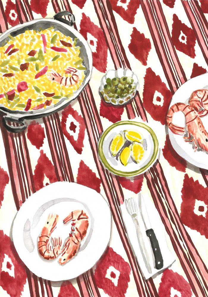 Hiszpańska paella autorstwa Karen Menzenbach